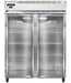 Continental 2RESNSAGD 57" Two Section Reach In Refrigerator, (2) Left/right Hinge Glass Doors, Top Compressor, 115v-cityfoodequipment.com