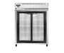 Continental 2RESNSASGD 57" Two Section Reach In Refrigerator, (2) Sliding Glass Doors, Top Compressor, 115v-cityfoodequipment.com
