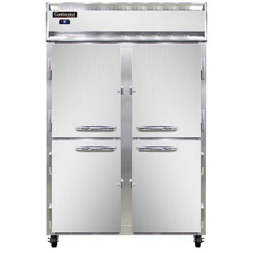 Continental 2RSNHD 52" Two Section Reach In Refrigerator, (4) Left/right Hinge Solid Doors, Top Compressor, 115v-cityfoodequipment.com