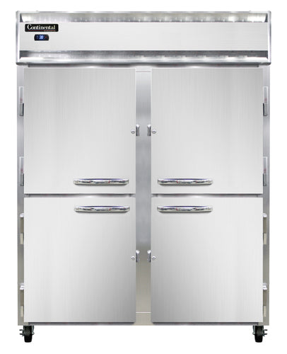 Continental 2RESNSSHD 57" Two Section Reach In Refrigerator, (4) Left/Right Hinge Solid Doors, Top Compressor, 115v-cityfoodequipment.com