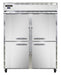 Continental 2RESNSSHD 57" Two Section Reach In Refrigerator, (4) Left/right Hinge Solid Doors, Top Compressor, 115v-cityfoodequipment.com