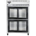 Continental 2RSNSGDHD 52" Two Section Reach In Refrigerator, (4) Sliding Glass Doors, Top Compressor, 115v-cityfoodequipment.com