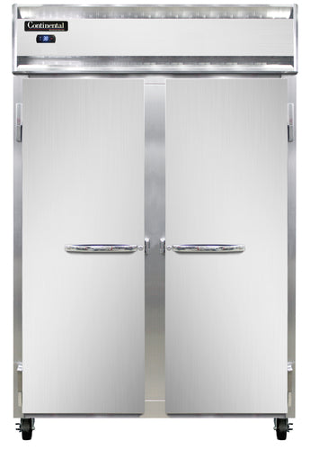 Continental 2RSNSS 52" Two Section Reach In Refrigerator, (2) Left/right Hinge Solid Doors, Top Compressor, 115v-cityfoodequipment.com
