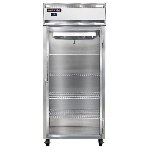 Continental 1FXSNSSGD 36 1/4" One Section Reach In Freezer, (1) Right Hinge Glass Door, 115v-cityfoodequipment.com