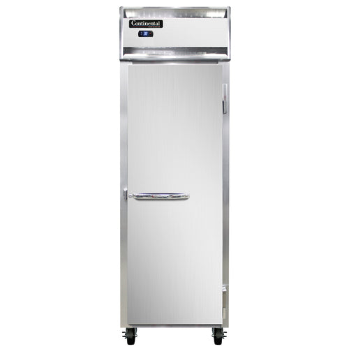 Continental 1RSNSS 26" One Section Reach In Refrigerator, (1) Right Hinge Solid Door, Top Compressor, 115v-cityfoodequipment.com