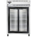 Continental 2RSNSGD 52" Two Section Reach In Refrigerator, (2) Sliding Glass Doors, Top Compressor, 115v-cityfoodequipment.com