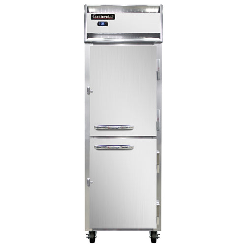 Continental 1RSNHD 26" One Section Reach In Refrigerator, (2) Right Hinge Solid Doors, Top Compressor, 115v-cityfoodequipment.com