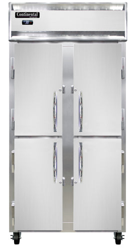 Continental 2RSESNHD 36 1/4" Two Section Reach In Refrigerator, (4) Left/Right Hinge Solid Doors, Top Compressor, 115v-cityfoodequipment.com