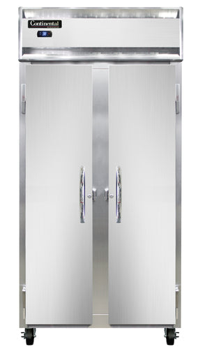 Continental 2RSESNSS 36 1/4" Two Section Reach In Refrigerator, (2) Left/right Hinge Solid Doors, Top Compressor, 115v-cityfoodequipment.com