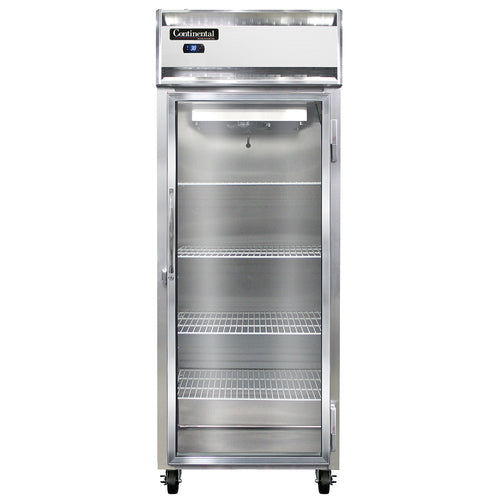 Continental 1RESNSSGD 28 1/2" One Section Reach In Refrigerator, (1) Right Hinge Glass Door, 115v-cityfoodequipment.com