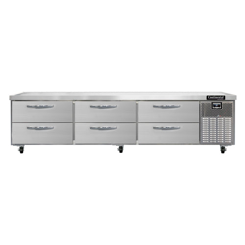 Continental D108GN 108" Chef Base w/ (6) Drawers - 115v-cityfoodequipment.com