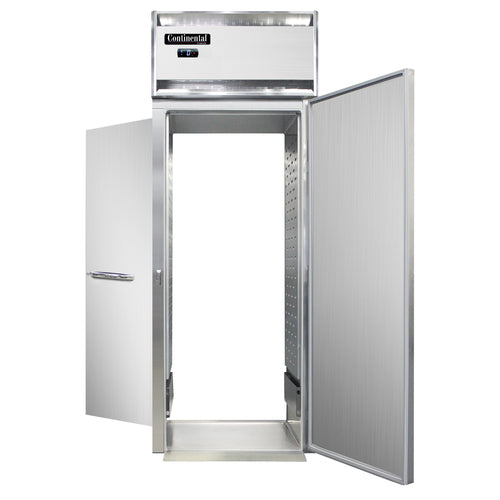 Continental D1FINRT 35 1/4" Designer Line One Section Roll Thru Freezer, (2) Right Hinge Solid Doors, 115/208-230v-cityfoodequipment.com