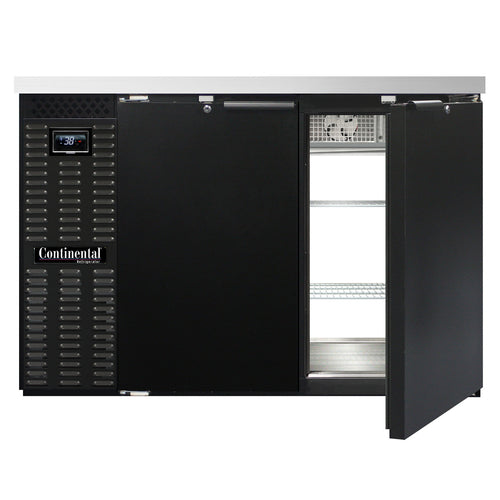 Continental BB50NPT 50" Bar Refrigerator - 4 Swinging Solid Doors, Black, 115v-cityfoodequipment.com