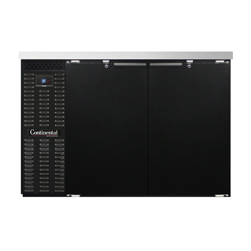 Continental BB50SN 50" Bar Refrigerator - 2 Swinging Solid Doors, Black, 115v-cityfoodequipment.com