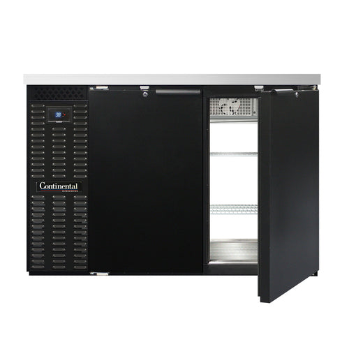 Continental BB50SNPT 50" Bar Refrigerator - 4 Swinging Solid Doors, Black, 115v-cityfoodequipment.com