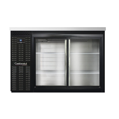 Continental BB50SNSGD 50" Bar Refrigerator - 2 Sliding Glass Doors, Black, 115v-cityfoodequipment.com