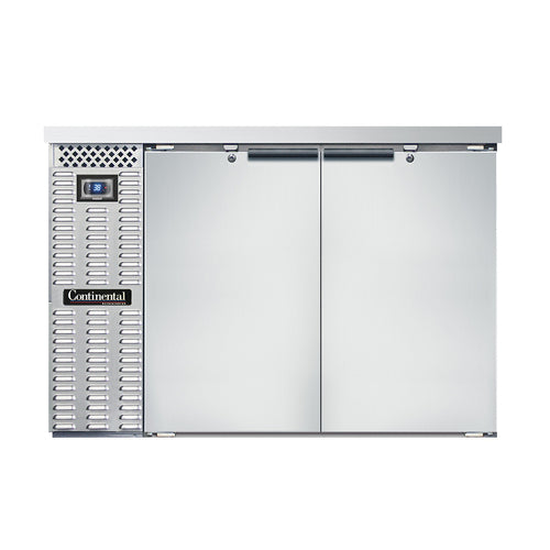 Continental BB50SNSS 50" Bar Refrigerator - 2 Swinging Solid Doors, Stainless, 115v-cityfoodequipment.com