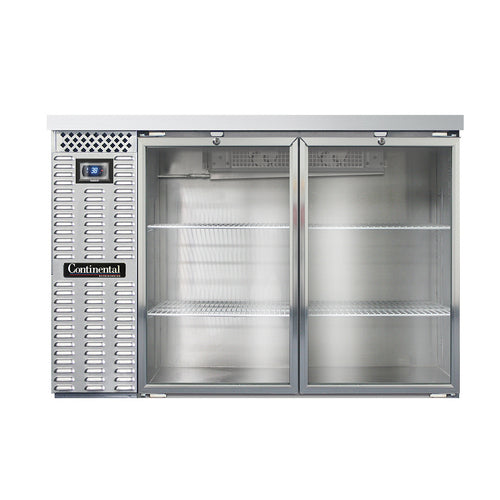 Continental BB50SNSSGD 50" Bar Refrigerator - 2 Swinging Glass Doors, Stainless, 115v-cityfoodequipment.com