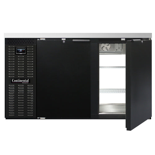 Continental BB59NPT 59" Bar Refrigerator - 4 Swinging Solid Doors, Black, 115v-cityfoodequipment.com