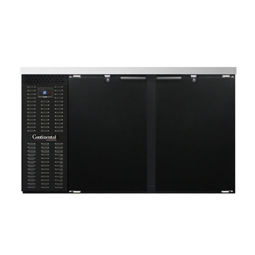 Continental BB59SN 59" Bar Refrigerator - 2 Swinging Solid Doors, Black, 115v-cityfoodequipment.com