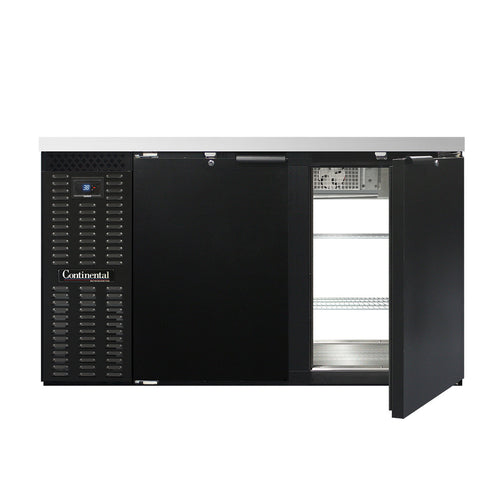 Continental BB59SNPT 59" Bar Refrigerator - 4 Swinging Solid Doors, Black, 115v-cityfoodequipment.com