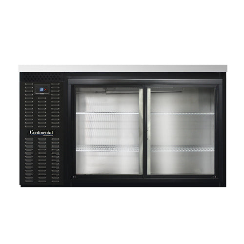 Continental BB59SNSGD 59" Bar Refrigerator - 2 Sliding Glass Doors, Stainless, 115v-cityfoodequipment.com