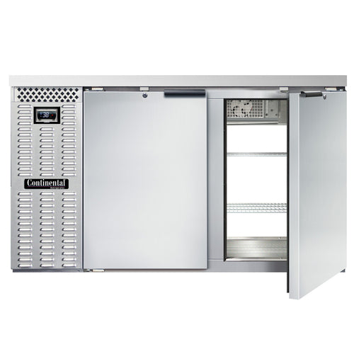 Continental BB59NSSPT 59" Pass-Thru Bar Refrigerator - (4) Swinging Solid Doors, Stainless, 115v-cityfoodequipment.com