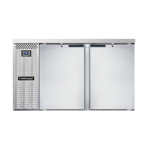 Continental BB59SNSS 59" Bar Refrigerator - (2) Swinging Solid Doors, Stainless, 115v-cityfoodequipment.com