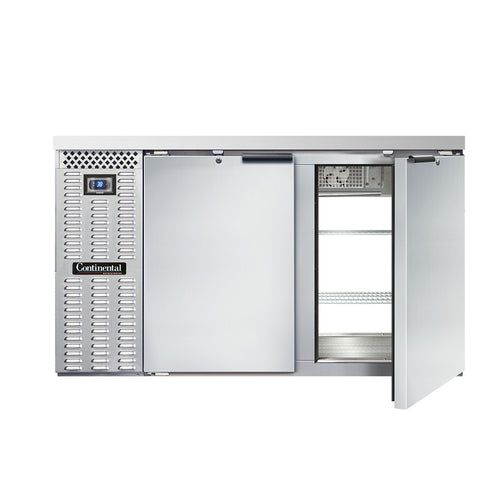 Continental BB59SNSSPT 59" Bar Refrigerator - 4 Swinging Solid Doors, Black, 115v-cityfoodequipment.com