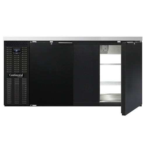 Continental BB69NPT 69" Bar Refrigerator - 4 Swinging Solid Doors, Black, 115v-cityfoodequipment.com
