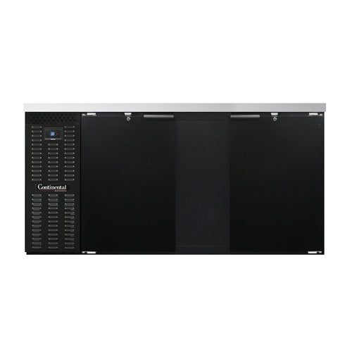 Continental BB69SN 69" Bar Refrigerator - 2 Swinging Solid Doors, Black, 115v-cityfoodequipment.com