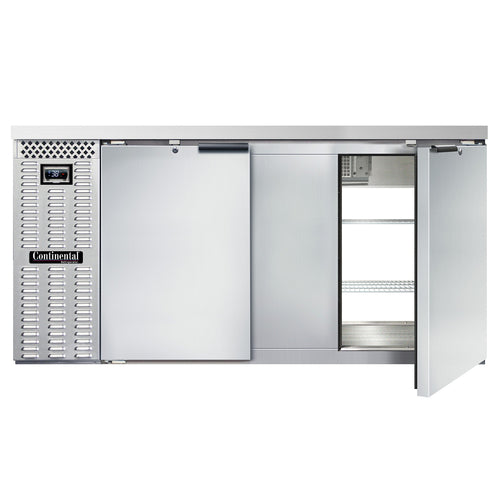 Continental BB69NSSPT 69" Bar Refrigerator - 4 Swinging Solid Doors, Black, 115v-cityfoodequipment.com