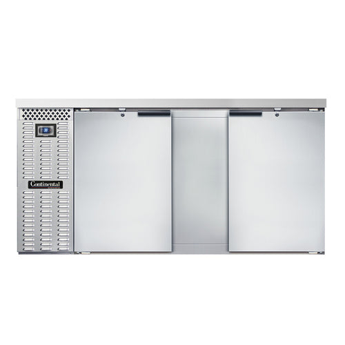 Continental BB69SNSS 69" Bar Refrigerator - 2 Swinging Solid Doors, Stainless Steel, 115v-cityfoodequipment.com