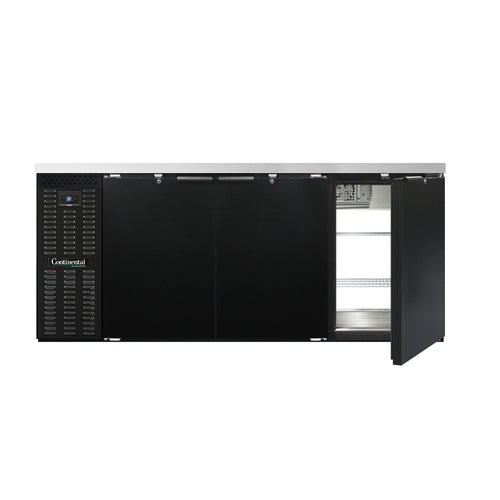 Continental BB79SNPT 79" Bar Refrigerator - 6 Swinging Solid Doors, Black, 115v-cityfoodequipment.com