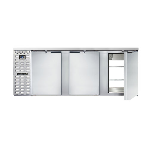 Continental BB90SNSSPT 90" Bar Refrigerator - 6 Swinging Solid Doors, Stainless, 115v-cityfoodequipment.com