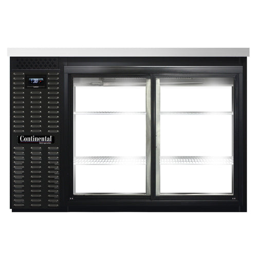 Continental BB50NSGDPT 50" Bar Refrigerator - 4 Sliding Glass Doors, Black, 115v-cityfoodequipment.com