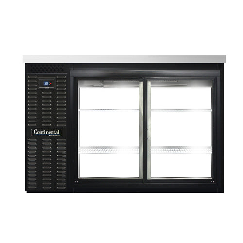 Continental BB50SNSGDPT 50" Bar Refrigerator - 4 Sliding Glass Doors, Black, 115v-cityfoodequipment.com