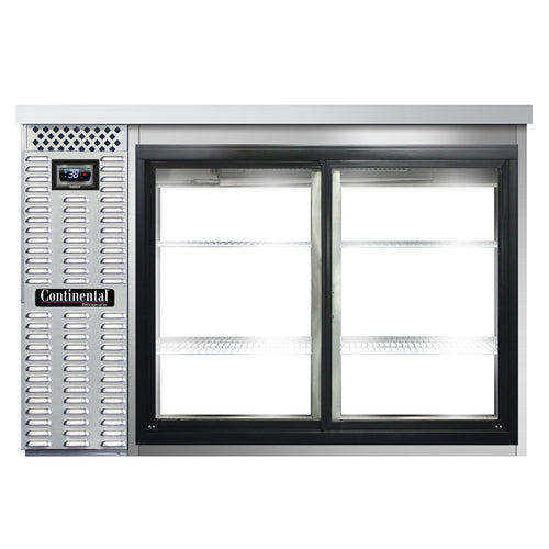 Continental BB50NSSSGDPT 50" Bar Refrigerator - 4 Sliding Glass Doors, Stainless, 115v-cityfoodequipment.com