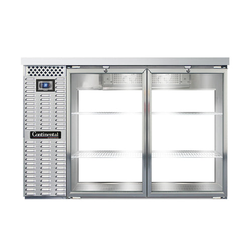 Continental BB50SNSSGDPT 50" Bar Refrigerator - 4 Swinging Glass Doors, Stainless, 115v-cityfoodequipment.com