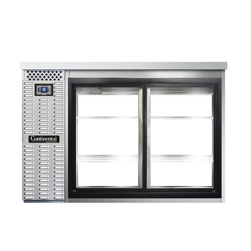 Continental BB50SNSSSGDPT 50" Bar Refrigerator - 4 Sliding Glass Doors, Stainless, 115v-cityfoodequipment.com