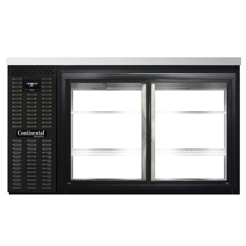 Continental BB59NSGDPT 59" Bar Refrigerator - 4 Sliding Glass Doors, Black, 115v-cityfoodequipment.com