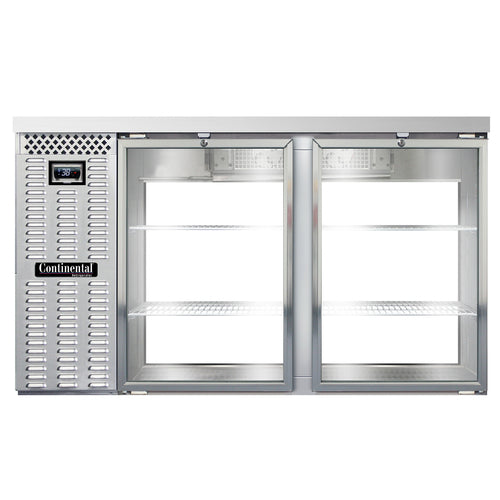 Continental BB59NSSGDPT 59" Bar Refrigerator - 4 Swinging Glass Doors, Stainless, 115v-cityfoodequipment.com