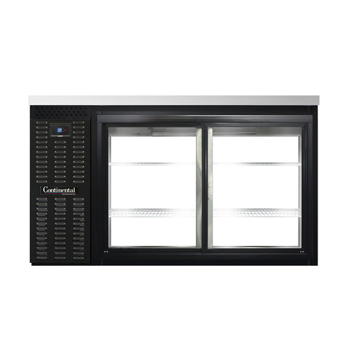 Continental BB59SNSGDPT 59" Bar Refrigerator - 4 Sliding Glass Doors, Stainless, 115v-cityfoodequipment.com