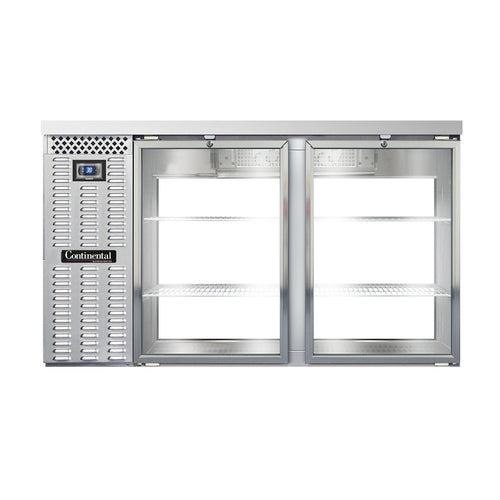 Continental BB59SNSSGDPT 59" Bar Refrigerator - 4 Swinging Glass Doors, Stainless, 115v-cityfoodequipment.com