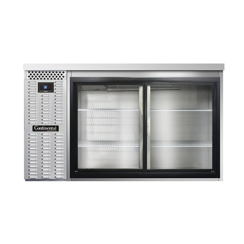 Continental BB59SNSSSGD 59" Bar Refrigerator - 2 Sliding Glass Doors, Stainless, 115v-cityfoodequipment.com