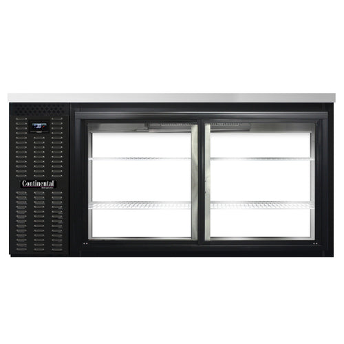 Continental BB69NSGDPT 69" Bar Refrigerator - 4 Sliding Glass Doors, Black, 115v-cityfoodequipment.com