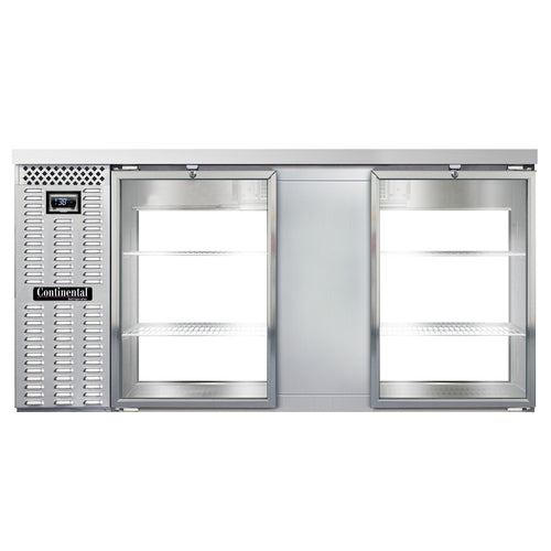 Continental BB69NSSGDPT 69" Bar Refrigerator - 4 Swinging Glass Doors, Stainless, 115v-cityfoodequipment.com