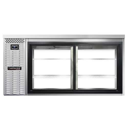 Continental BB69NSSSGDPT 69" Bar Refrigerator - 4 Sliding Glass Doors, Stainless, 115v-cityfoodequipment.com