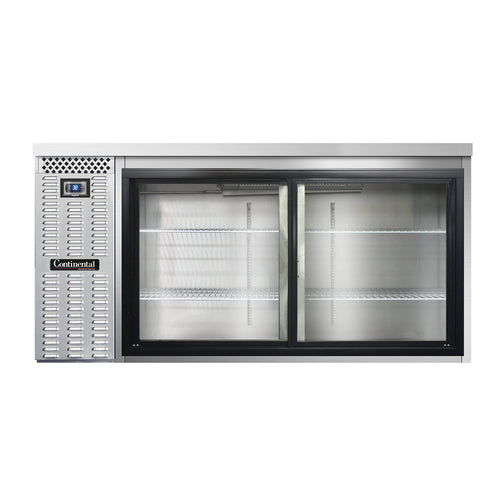 Continental BB69SNSSSGD 69" Bar Refrigerator - 2 Sliding Glass Doors, Stainless, 115v-cityfoodequipment.com