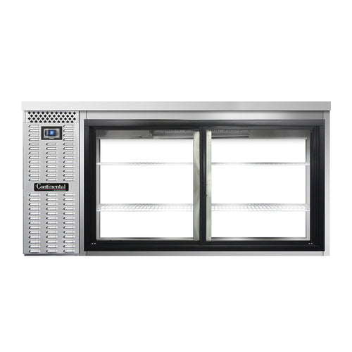Continental BB69SNSSSGDPT 69" Bar Refrigerator - 4 Sliding Glass Doors, Stainless, 115v-cityfoodequipment.com